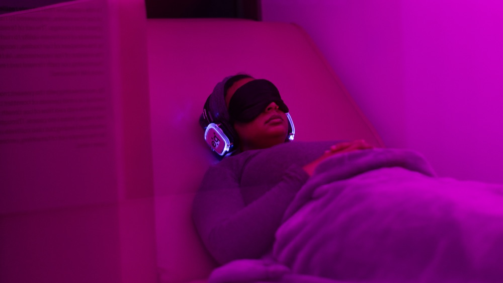 Guided breathwork in the EQ lounge