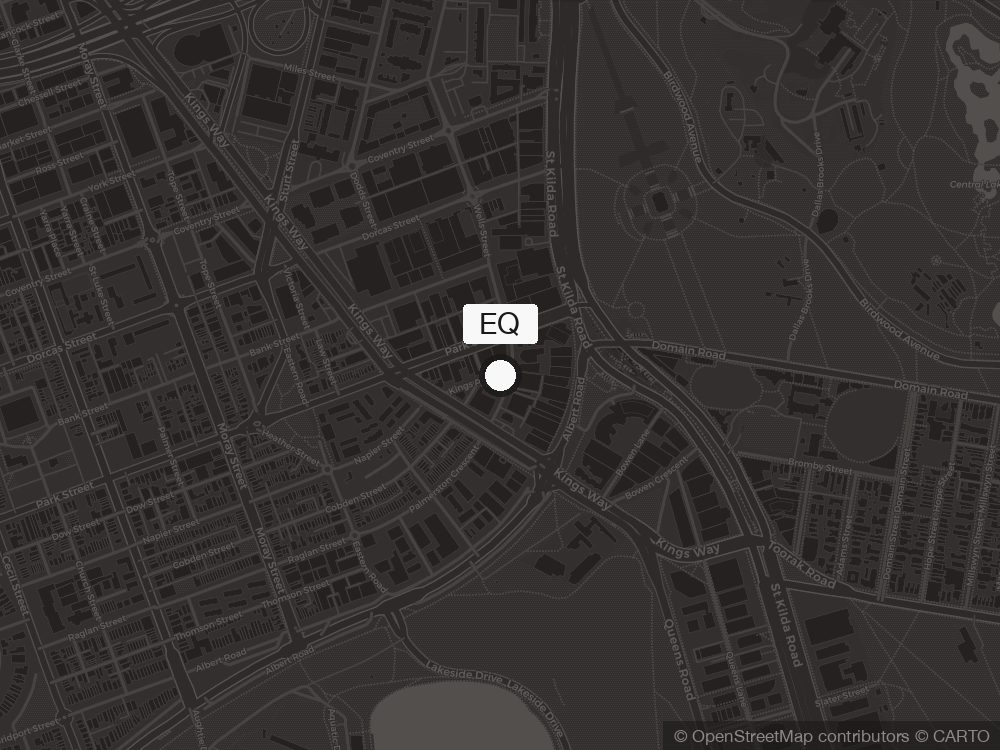 Map of EQ at 22 Kings Place, South Melbourne, near ANZAC Station and St Kilda Road